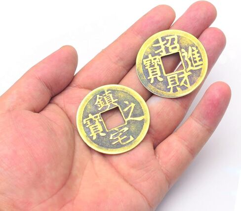 6 قطع/مجموعة دوائر الحظ الصينية النحاسية، دوائر فنغ شوي، دوائر العرافة I-Ching للثروة والنجاح، قطر 1.65 بوصة مع حقيبة هدايا (Kangxi Tongbao) in Kuwait