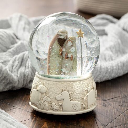 DEMDACO Holy Family Glittered 5 x 3.5 Resin Musical Christmas Snow Globe Plays Silent Night in Saudi Arabia