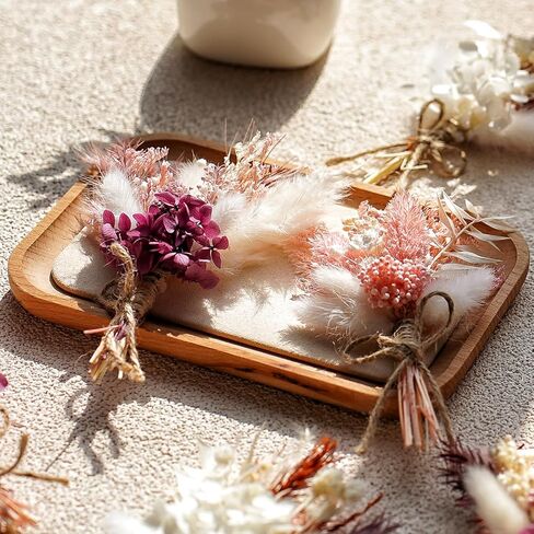 9 عبوات من باقات الزهور المجففة الصغيرة | عشب بامباس صغير طبيعي، زهور برية ريفية، هدايا صندوق رسائل، حرف ديكور منزلي بوهو، زينة مزهرية لطاولة كعكة عيد ميلاد وصيفة العروس (وردي) in Kuwait