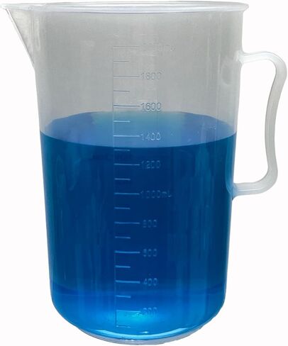 كوب قياس إبريق TN LAB بمقبض قوي من بلاستيك البولي بروبيلين متدرج 2000 مل 2 لتر يحمل 2 كوارت 3 عبوات in Kuwait