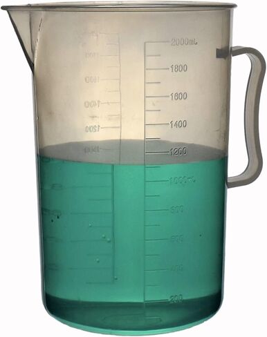 كوب قياس إبريق TN LAB بمقبض قوي من بلاستيك البولي بروبيلين متدرج 2000 مل 2 لتر يحمل 2 كوارت 3 عبوات in Kuwait