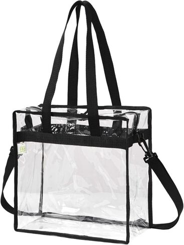 VENO Clear bags Stadium Approved Clear Tote Bag with Zipper Closure Crossbody Messenger Shoulder Bag with Adjustable Strap (Set of 1) in Kuwait