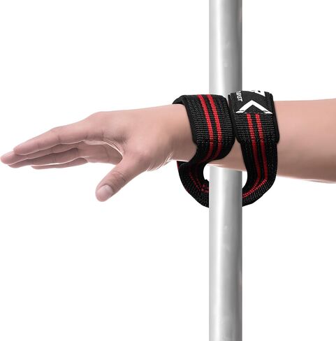 Weight Lifting Straps Figure 8, Anti Slip Strap with cuffs wrist Support for Gym Workout Deadlift Powerlifting Bodybuilding Weightlifting, Fitness Strength Training, Hand Bar Grip for Men, Black in Saudi Arabia
