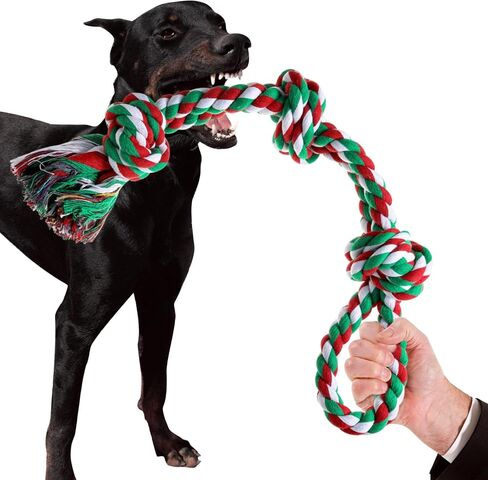 XIGOU Dog Rope Toys Indestructible Dog Toys, Dog Chew Toys for Aggressive Chewers, Tough Puppy Teething Chew Toys for Boredom, Dental Cleaning Tug of War Dog Toy, Great for Small to Large Breed in Saudi Arabia