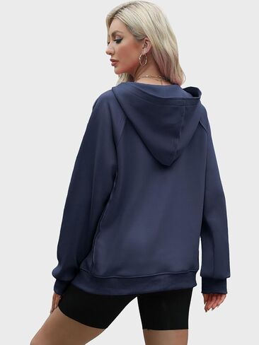 Wenlia Women's Hoodies V Neck Side Slit Casual Sweatshirts Long Sleeve Pullover Fall Preppy Clothes 2024 Trendy in Saudi Arabia