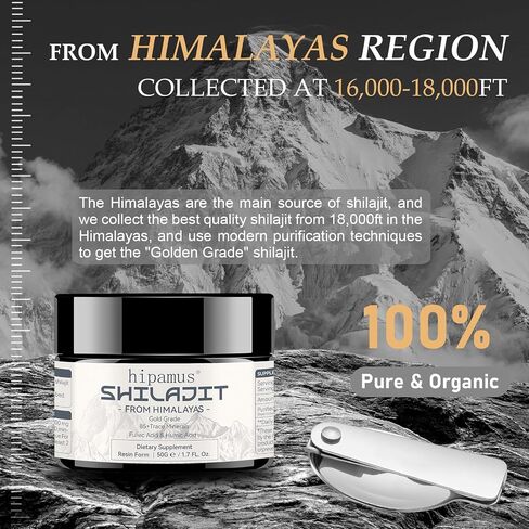 600mg Shilajit Pure Himalayan Organic Shilajit Resin -100% Natural Shilajit Resin with Fulvic Acid & 85+ Trace Minerals Gold Grade Shilajit Supplement for Energy,Strength & Immune - 50 Grams in Saudi Arabia