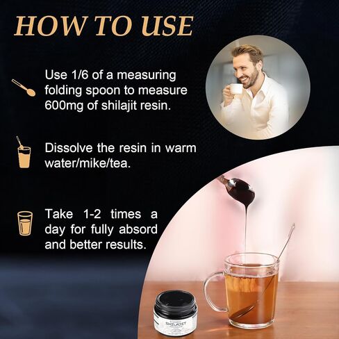 600mg Shilajit Pure Himalayan Organic Shilajit Resin -100% Natural Shilajit Resin with Fulvic Acid & 85+ Trace Minerals Gold Grade Shilajit Supplement for Energy,Strength & Immune - 50 Grams in Saudi Arabia