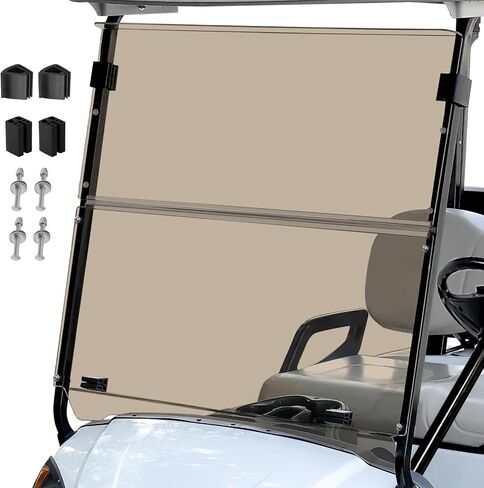 زجاج أمامي قابل للطي لعربة الجولف 3/16 بوصة (5 مم) سميك يناسب فقط 2007-2016 Yamaha G29/Drive، يناسب 1 بوصة × 1 بوصة استبدال الزجاج الأمامي الأكريليك القابل للطي، بما في ذلك أجهزة التثبيت in Saudi Arabia