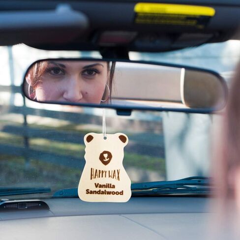 Happy Wax Beach Mix Hanging Car Cub Air Fresheners Infused with Natural Essential Oils, 4 Ct. Variety Pack - Contains Coastal Tide, Grape Mango, Summer Evenings, and Bronzed Coconut in Kuwait