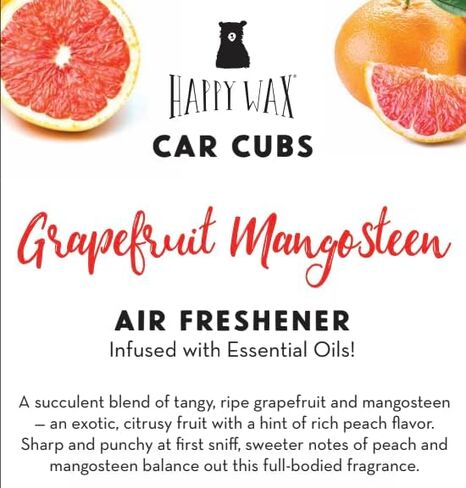 Happy Wax Beach Mix Hanging Car Cub Air Fresheners Infused with Natural Essential Oils, 4 Ct. Variety Pack - Contains Coastal Tide, Grape Mango, Summer Evenings, and Bronzed Coconut in Kuwait