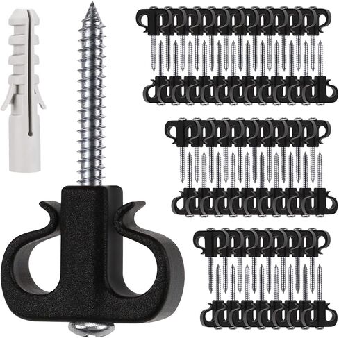 BeneLabel Q-Hanger Hooks for Outdoor String Lights - Rust-Proof Screw-in Hooks with Easy Release for Hanging Plants, Curtains, Birdhouses and More - Pack of 20, Ash Gray in Kuwait