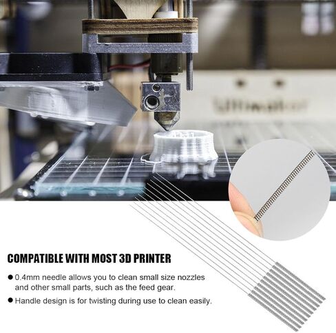 10Pcs/Box 0.4mm Needle Drill Bits, 3D Printer Nozzle Cleaning Needles, Stainless Steel Nozzle Cleaning Tool Kit for 3D Printer Accessory in Saudi Arabia