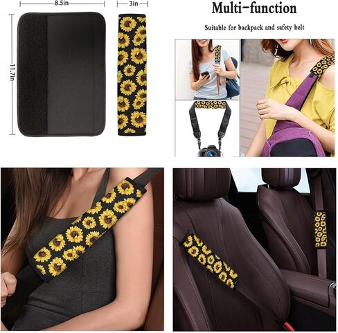 ZFRXIGN Butterfly Mushroom Car Seat Covers Full Set Front Back Split Bench Protector Car Steering Wheel Cover Seatbelts Pads Coaster Keychains Universal Fit Truck, SUV, or Van Moon Night in Kuwait