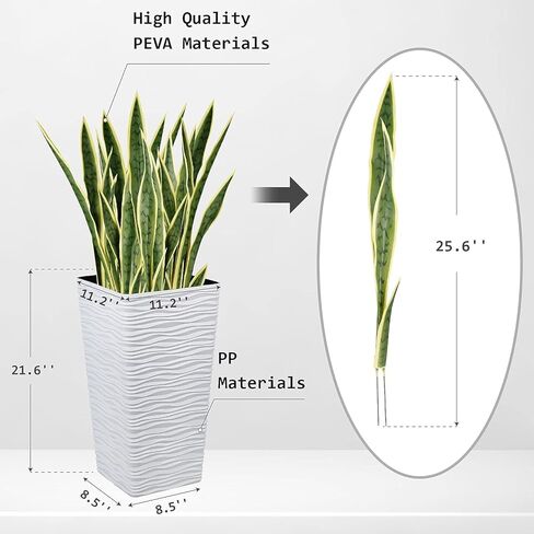 20 قطعة من نباتات الثعبان الخضراء مقاس 25.6 بوصة من Worth Garden ومزارع أبيض طويل القامة بطول 22 بوصة، حاويات شجرة سعة 7 جالون، مزيج مجاني من النباتات والأواني المزيفة، نبات الصبار الصناعي، ديكور المنزل in Kuwait