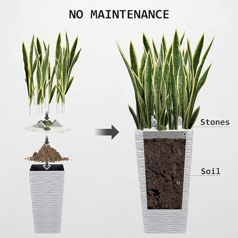 20 قطعة من نباتات الثعبان الخضراء مقاس 25.6 بوصة من Worth Garden ومزارع أبيض طويل القامة بطول 22 بوصة، حاويات شجرة سعة 7 جالون، مزيج مجاني من النباتات والأواني المزيفة، نبات الصبار الصناعي، ديكور المنزل in Kuwait