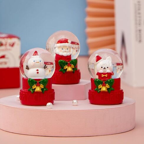 12 Pcs Christmas Snow Globes Blind Box Set, Christmas Surprise Boxes, Mini Color Changing LED Lights Snow Globe, Cute Christmas Ornaments, Christmas Decorations Indoor, Party Gifts in Saudi Arabia