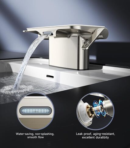 Brushed Nickel Bathroom Sink Faucet - 4 Inch Bathroom Vanity Sink Faucet with Storage Platform, 2/3 Hole Faucet with Pop-up Sink Drain Stopper, Solid Bathroom Basin Faucet in Saudi Arabia