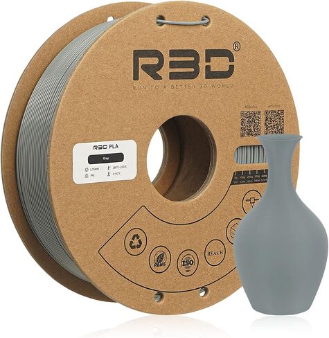 R3D PLA 3D Printer Filament Filament, 1.75mm 1KG, 1.75mm, Dimensional Accuracy +/- 0.02 mm, 1kg Plastic Spool (Gray) in Saudi Arabia
