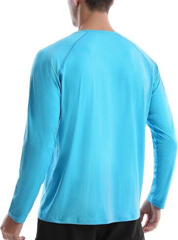 (الحجم: L) 2 حزمة من قمصان الحماية من أشعة الشمس فوق البنفسجية 50+ للرجال في الهواء الطلق بأكمام طويلة وعامل حماية من الشمس SPF للغوص والصيد والمشي لمسافات طويلة والسباحة in Kuwait