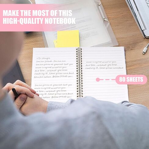 4 قطع من دفاتر الملاحظات الحلزونية مقاس A5، دفاتر ملاحظات حلزونية بغلاف مقوى بتصميم رخامي دفاتر ملاحظات مسطرة للكلية للنساء هدية للوازم المدرسية المكتبية in Kuwait