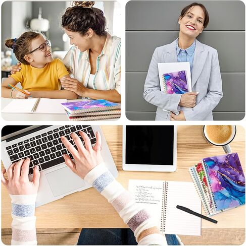 4 قطع من دفاتر الملاحظات الحلزونية مقاس A5، دفاتر ملاحظات حلزونية بغلاف مقوى بتصميم رخامي دفاتر ملاحظات مسطرة للكلية للنساء هدية للوازم المدرسية المكتبية in Kuwait