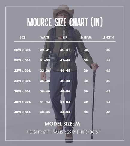 MOURCE Hiking Pants Men Lightweight Quick Dry - Water Resistant Stretch Cargo Pants for Men with 6 Pockets in Saudi Arabia