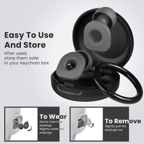 2 Pairs of Earplugs for Sleeping,Reusable Hearing Protection Earplugs with 8 Pairs Ear Tips & One Connector Cord,Soft Earplugs for Noise Reduction,Concert,Musician & Work - 25dB-30dB in Saudi Arabia