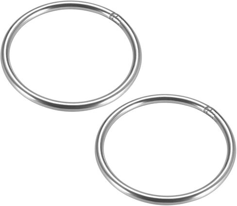 uxcell 201 Stainless Steel O Ring 90mm(3.54") Outer Diameter 5mm Thickness Strapping Welded Round Rings 2pcs in Saudi Arabia