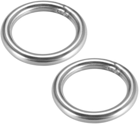 uxcell 201 Stainless Steel O Ring 90mm(3.54") Outer Diameter 5mm Thickness Strapping Welded Round Rings 2pcs in Saudi Arabia