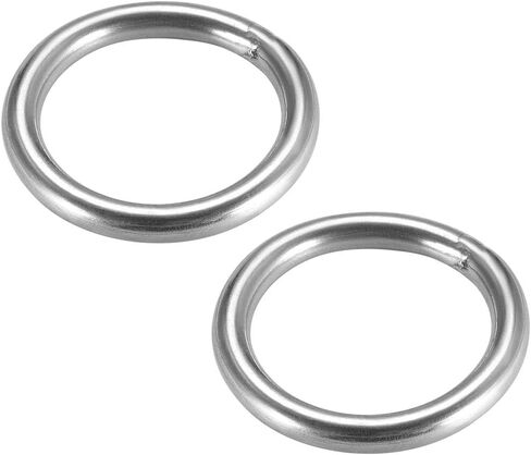 uxcell 201 Stainless Steel O Ring 90mm(3.54") Outer Diameter 5mm Thickness Strapping Welded Round Rings 2pcs in Saudi Arabia