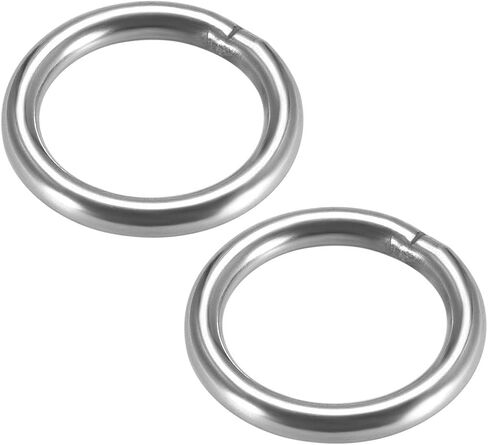 uxcell 201 Stainless Steel O Ring 90mm(3.54") Outer Diameter 5mm Thickness Strapping Welded Round Rings 2pcs in Saudi Arabia