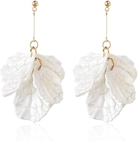 Flower Petal Earrings for Women Flower Dangle Earrings Petal Drop Dangle Earrings Wedding Floral Earrings Christmas Valentines Gifts for Teen Girls in Saudi Arabia