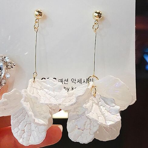 Flower Petal Earrings for Women Flower Dangle Earrings Petal Drop Dangle Earrings Wedding Floral Earrings Christmas Valentines Gifts for Teen Girls in Saudi Arabia