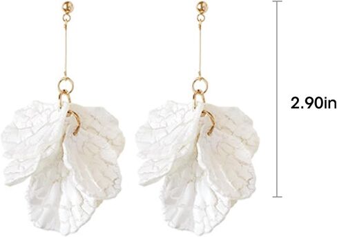 Flower Petal Earrings for Women Flower Dangle Earrings Petal Drop Dangle Earrings Wedding Floral Earrings Christmas Valentines Gifts for Teen Girls in Saudi Arabia