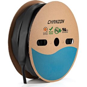 Chanzon 5/8 بوصة (15 مم) نوع G أنابيب مقاومة للماء مقاومة للحرارة بنسبة 3:1 مع إيفترونيك أنابيب لاصقة مزدوجة الجدار غراء داخل 15 جرام أسود 80 قدم/25 متر قطعة واحدة in Kuwait