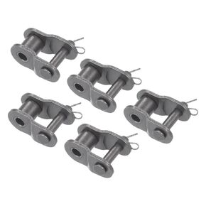 5pcs #40 Chain Offset Half Link Roller - [1/2 Inch Pitch] Carbon Steel Split Links for Machines Equipment 08A Chain Use | 3.96mm Pin