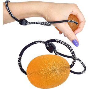 THE EGG ON A THREAD - hand squeezer trainer, grip strengthener, therapy and stress ball. This one-set exerciser is perfect for stress relief, forearm, hand and finger strength, therapy and rehab