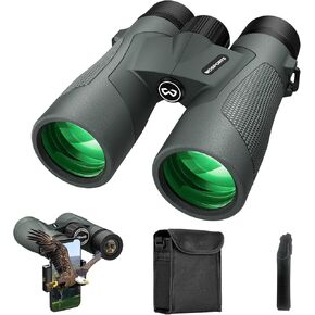 WOSPORTS 10x42 Binoculars for Adults - IP67 Waterproof Binoculars for Bird Watching with Phone Adapter, Large Eyepiece Binoculars for Bird Watching, Hunting, Cruise Ship Whale Watching