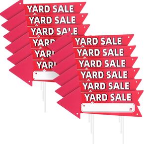 Hoomall 18Pcs Yard Garage Sale Price Labels 3Pcs Yellow/Red/Orange/Green Mini Price Labels 6Pcs Large Blank Labels