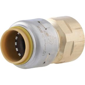 SharkBite Max 1/2 x 1/2 Inch FNPT Adapter, Push To Connect Brass Plumbing Fitting, PEX Pipe, Copper, CPVC, PE-RT, HDPE, UR072A