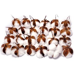 Real Cotton Balls Decor - 12 Pieces for Wreath Decor Cotton Bolls Balls Natural Cotton Farmhouse Style for Home Decor Wedding Vase Bowl Filles DIY (12 Pieces)