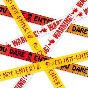 3 Rolls Scary Halloween Decorations Caution Tape, 82ft Halloween Party Decorations Crime Scene Props for Haunted Houses, Danger, Beware, and Attention Caution Tape