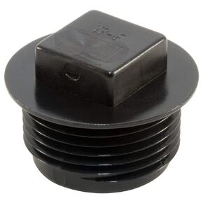 Caplugs ZTP7F1KA1 Plastic Square Head Threaded Plug with Flange TPN-7-F, PE-HD, to Plug NPT Thread Size 1/2-14", Black (Pack of 30)