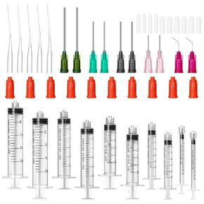 Glue Applicator Syringe Blunt Tip Needle and Cap, with Soft Plastic Tube, Suitable for Ink, Epoxy, Woodworking, Craft, Liquid Dispensing