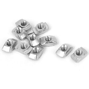 2020 Series 50-Pack M4 T-Nuts,Carbon Steel Nickel-Plated Half Round Roll in Sliding T Slot Nut 6mm Slot Aluminum Profile Accessories