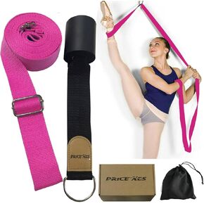Door Flexibility & Stretching Leg Strap - Great for Ballet Cheer Dance Gymnastics or Any Sport Leg Stretcher Door Flexibility Trainer Premium Stretching Equipment (Rose)