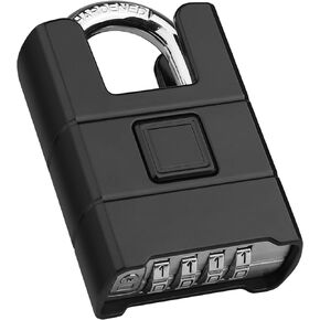 Heavy Duty Combination Padlock, Diyife Large Outdoor Padlock [Wrapped Beam] High Security, One-Touch Unlocking, Design of Hidden Password Suitable for Locker, Home, School, Garage, Gate (Silver)