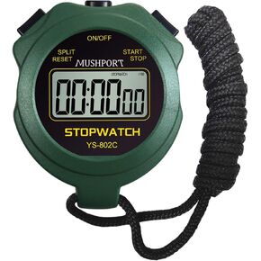 MUSHPORT Waterproof Stopwatch Timer with ON/Off, Silent Stopwatch Simple Operation No Clock No Date No Countdown, Digital Stop Watch for Sports Swimming Kids Coaches PE-Teacher, Black