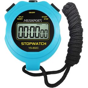 MUSHPORT Waterproof Stopwatch Timer with ON/Off, Silent Stopwatch Simple Operation No Clock No Date No Countdown, Digital Stop Watch for Sports Swimming Kids Coaches PE-Teacher, Black