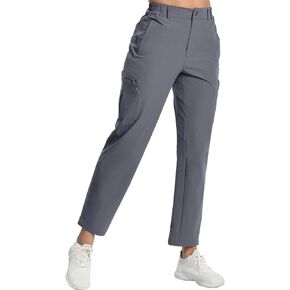 Womens Cargo Hiking Pants - Travel Lightweight Water Resistant 4 Pockets Casual Quick Dry Athletic Climbing Pants